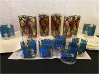7 Georges Briard & 8 Stained Glass Drinking Glass