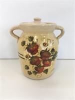 Two Handled Painted Stoneware Crock