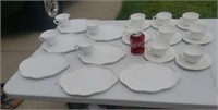 Milk Glass Tea Plates & cups