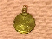 14K Gold Capricorn Zodiac Charm Pendant