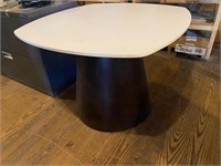 New mushroom style brown wood base office table