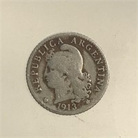 1913 Argentina 5 Centavos - silver
