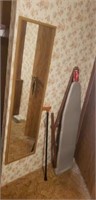 Wooden Ironing board, Mirror, Walking Cane