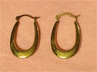 10K Oval Hoop Earrings
