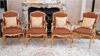 4 Italian fauteuil chairs.