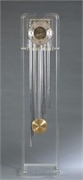 Hollywood Regency Lucite acrylic tall case clock.