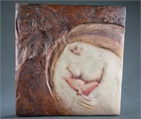 Vijali Clark studio pottery wall plaque.