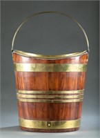 George I oak and brass peat bucket.