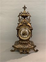 French bronze mantle clock, 19th c.