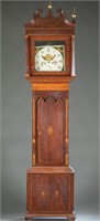 English marquetry tall case clock