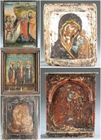 5 Russian and Greek icons