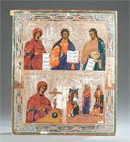 Russian icon with three panels, 19th c.