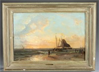 Charles Leickert, Sailing Scene, 19th c., O/P.