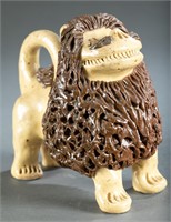Billy Ray Hussey Folk art pottery lion