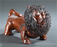 Albert Hodge Folk art pottery lion.