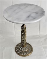 Small Brass & Marble Planter Table