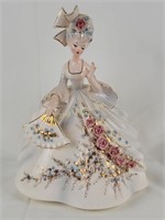 Josef Originals Ceramic Figurine White Dress Roses