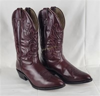 Rare Boulet Cowboy Boots Tooled Leather Size 10