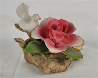 Capodimonte Bird & Rose Italian Figurine