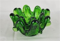 Green Nesting Art Glass Ashtrays