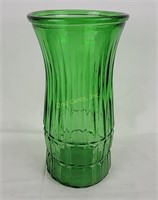 E O Brody Co Green Glass Vase, Made In Cleveland