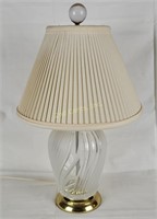 18" Tall Brass & Frosted Glass Lamp, 3 Way