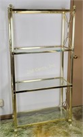 Brass & Glass 4 Tier Display Shelf