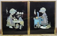 Pair Iridescent Framed Print, Cooking Girl