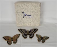 3 Penco Industries Enamel Butterflies
