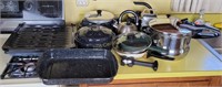 Large Kitchen Pots & Pans Lot, Kettles & More
