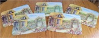 5 Glass 15" X 12" Place Mats, Made In England