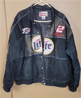 Leather Racing Jacket Rusty Wallace Miller Lite Pe