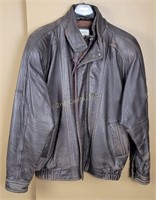 P B Martin Xl Brown Leather Bomber Jacket