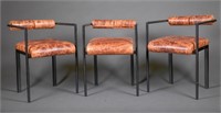 4 Contemporary alligator leather chairs.