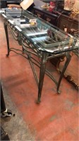 Iron Table with Beveled Glass Top