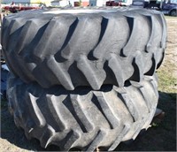 2 Firestone 24.5R-32 Tires on CASE Rims, Loc: OK