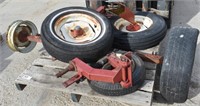 Pallet of Misc. Implement Rims, Tires & Axles,