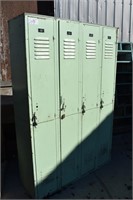 Set of 4 Metal Lockers, 48" x 15" x 72" Tall,