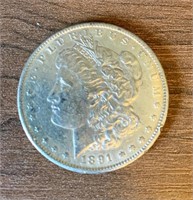1891 S Morgan Silver dollar