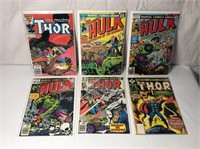 6 Marvel Hulk & Thor Comic Books 1975-1987