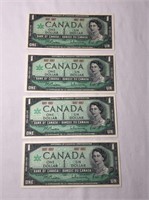 4 - 1967 Canadian $1 Banknotes