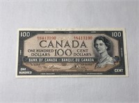 1954 Canadian $100 Banknote