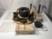 Bodum Cast Iron / Wood Fondue Set - NO SHIPPING