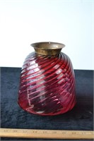 Cranberry Glass Hanging Lamp Shade