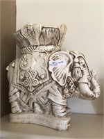 Ceramic elephant form garden seat 17”