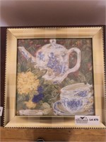 Framed picture of teapots
