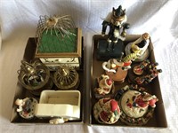 12 assorted music box, Christmas, bird cages and