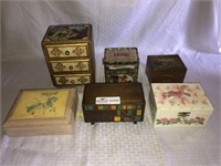6 assorted music jewelry boxes