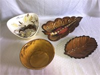 4 assorted mid Century modern serving dishes
