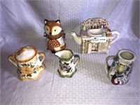 4 assorted ceramic, tea pot, creamer, canister